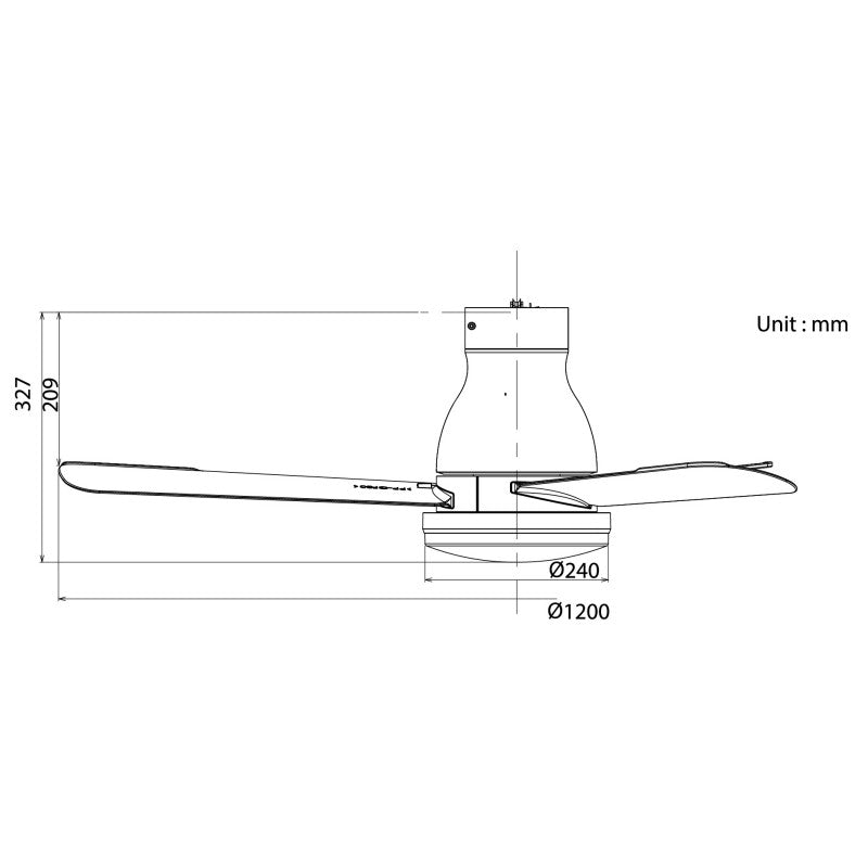 Diagram of KDK U48FP Ceiling fan | Sleek Design Ceiling Fan | Goldberg Home SG