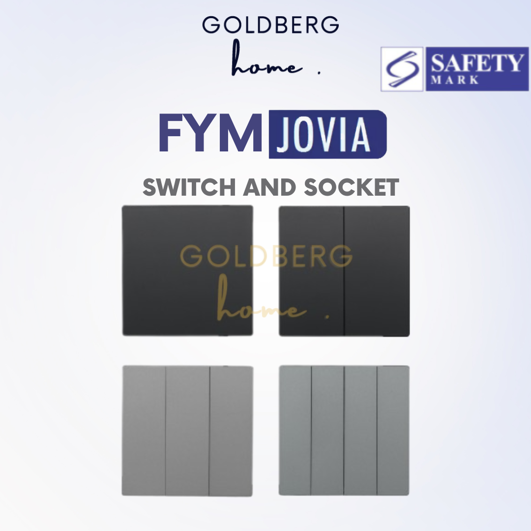 FYM Jovia Matte Black 1-gang light switch by Goldberg Home. Modern frameless design for Singapore homes. J811