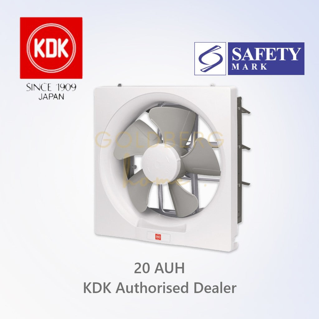 KDK 20AUA Wall Mount Exhaust Fan with Singapore Safety Mark 3-Pin Plug and 2m cable.