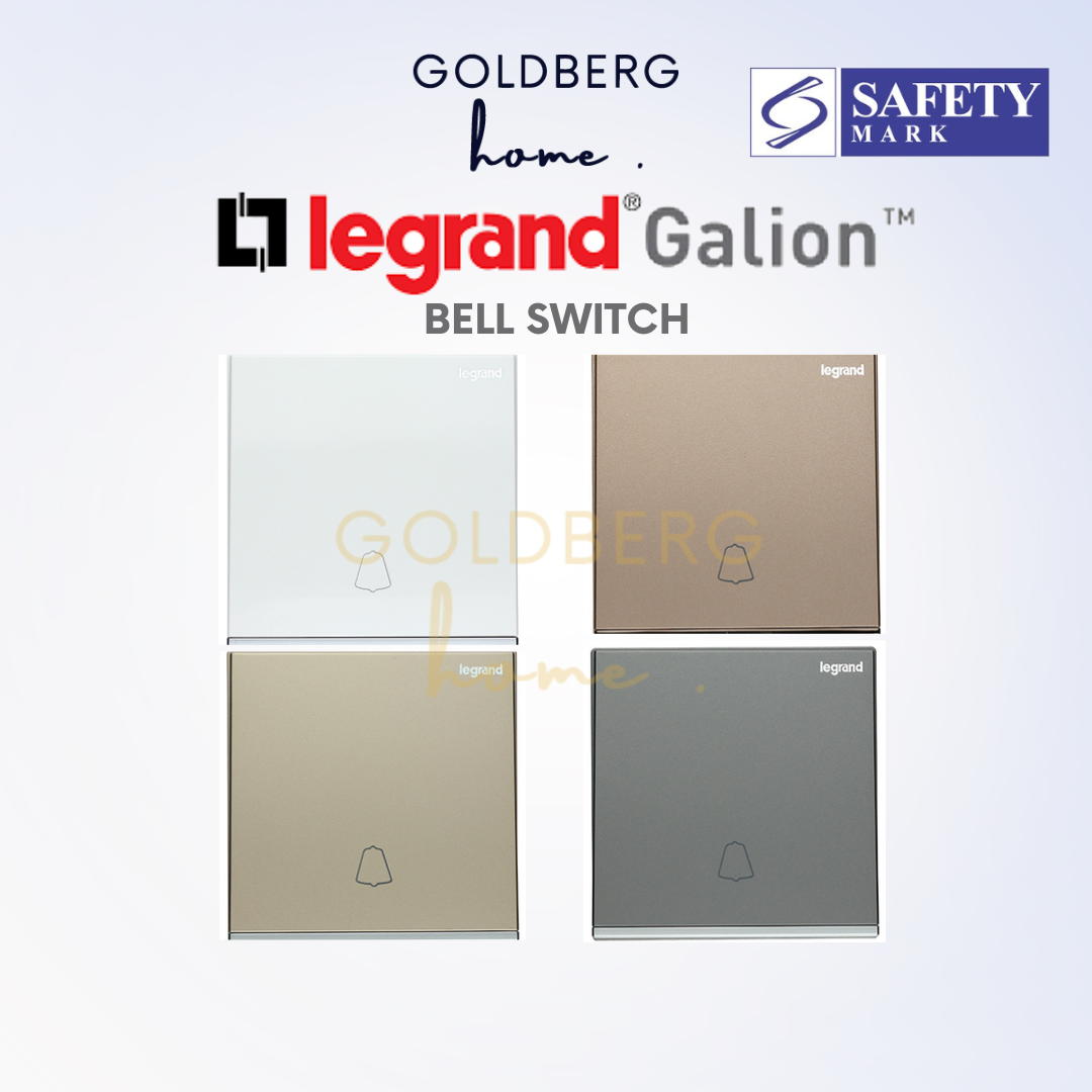 Legrand Galion Doorbell Push Button by Goldberg Home, 1-gang momentary switch in premium finishes. 281096