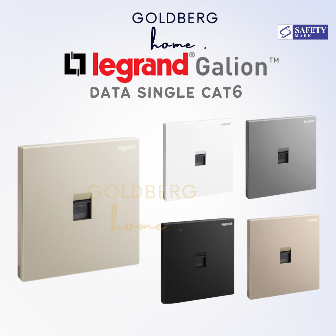 Legrand Galion Cat6 Data Socket by Goldberg Home, high-speed RJ45 networking point for SG homes. 281161