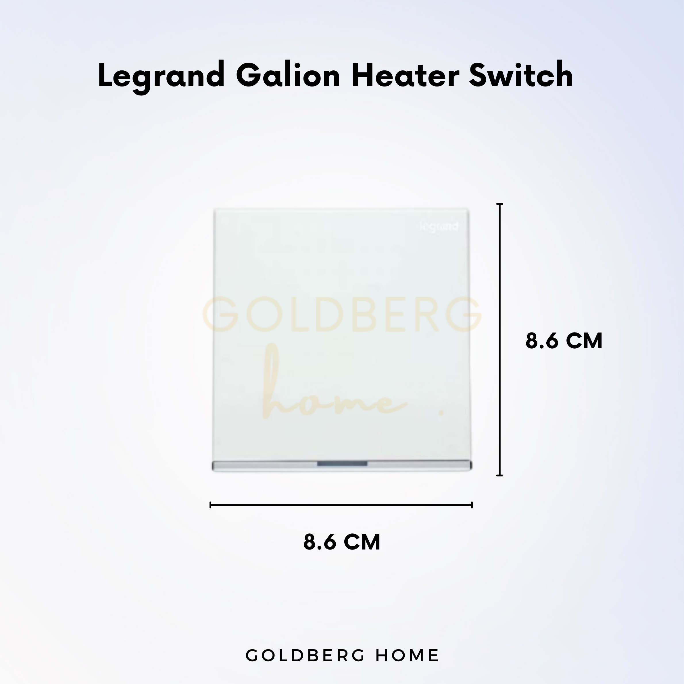 Technical specs for Legrand Galion 20A switch, double pole protection for Singapore water heaters.