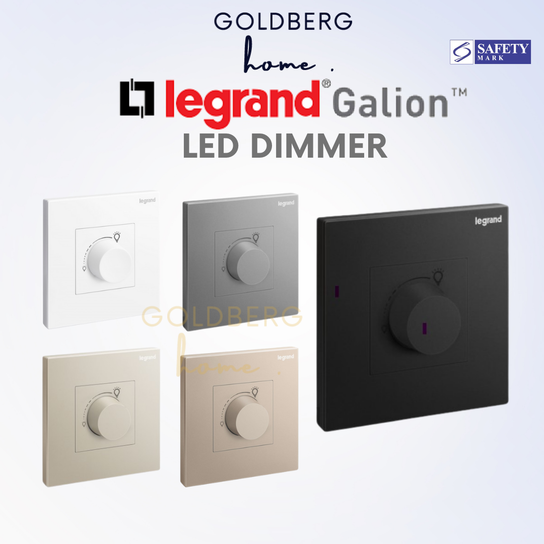 Legrand Galion LED Rotary Dimmer Switch by Goldberg Home for adjustable mood lighting in SG homes.