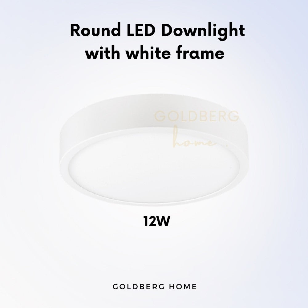 Round White Premium Luz LED ceiling light 12W by Goldberg Home. Modern lighting for Singapore homes.
