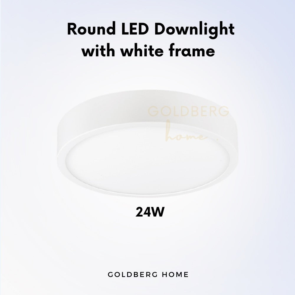 Round White Premium Luz LED ceiling light 24W by Goldberg Home. Modern lighting for Singapore homes.