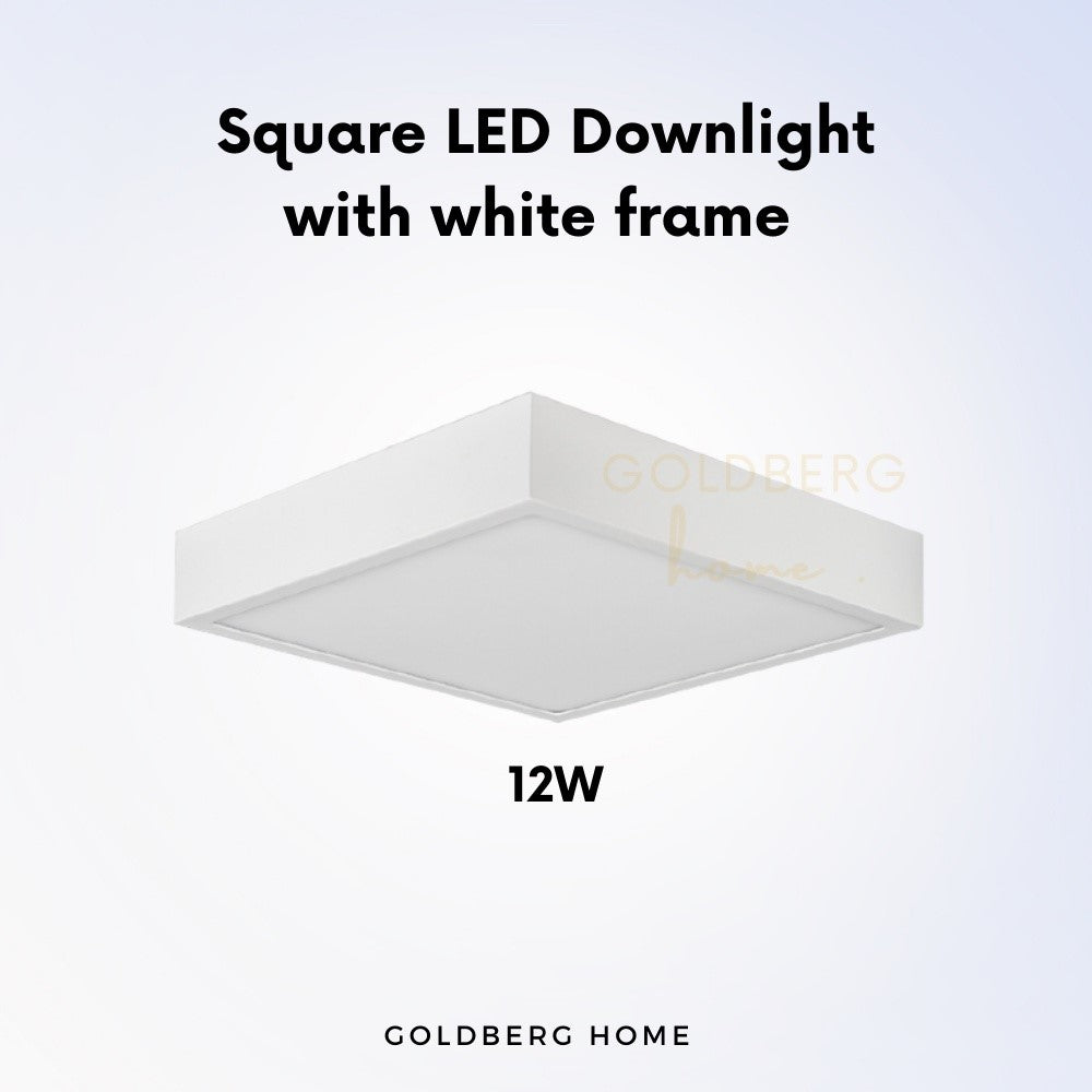 Square White Premium Luz LED ceiling light 12W by Goldberg Home. Modern lighting for Singapore homes.