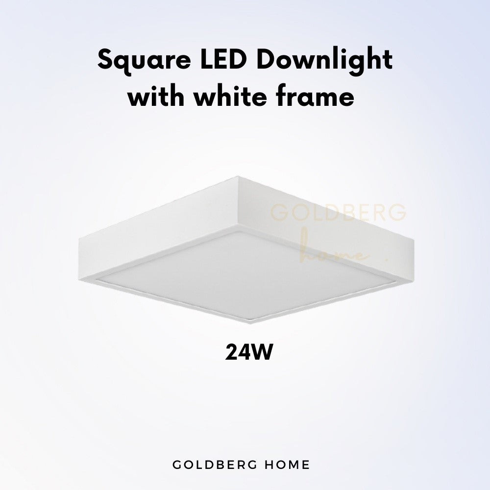 Square White Premium Luz LED ceiling light 24W by Goldberg Home. Modern lighting for Singapore homes.