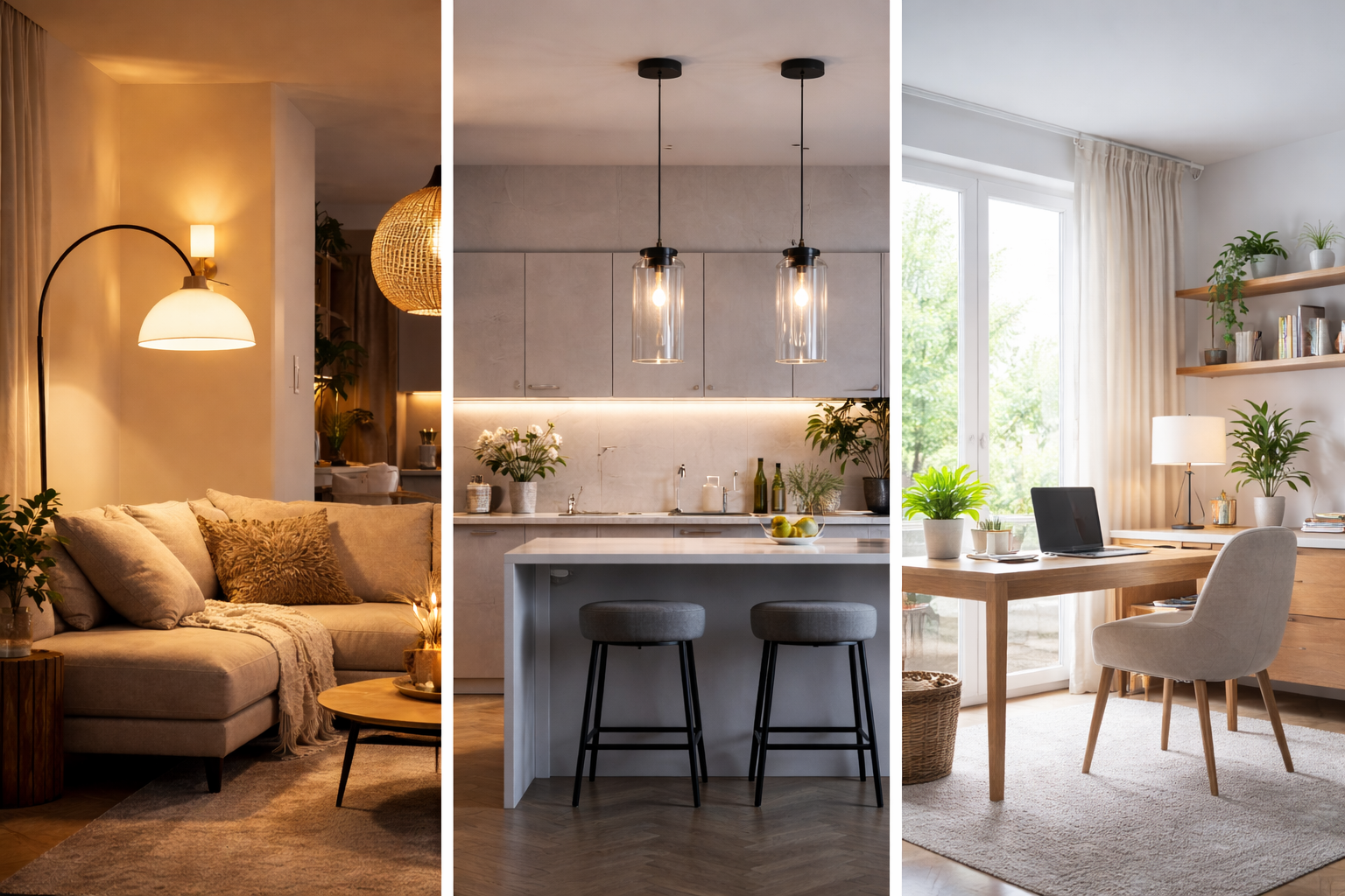 Goldberg Home Singapore HDB lighting guide living room warm white kitchen pendant daylight home office interior