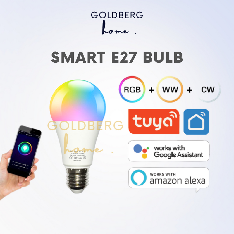 E27 WIFI Smart LED Bulb RGB+C+W Dimmable 9W Goldberg Home SG