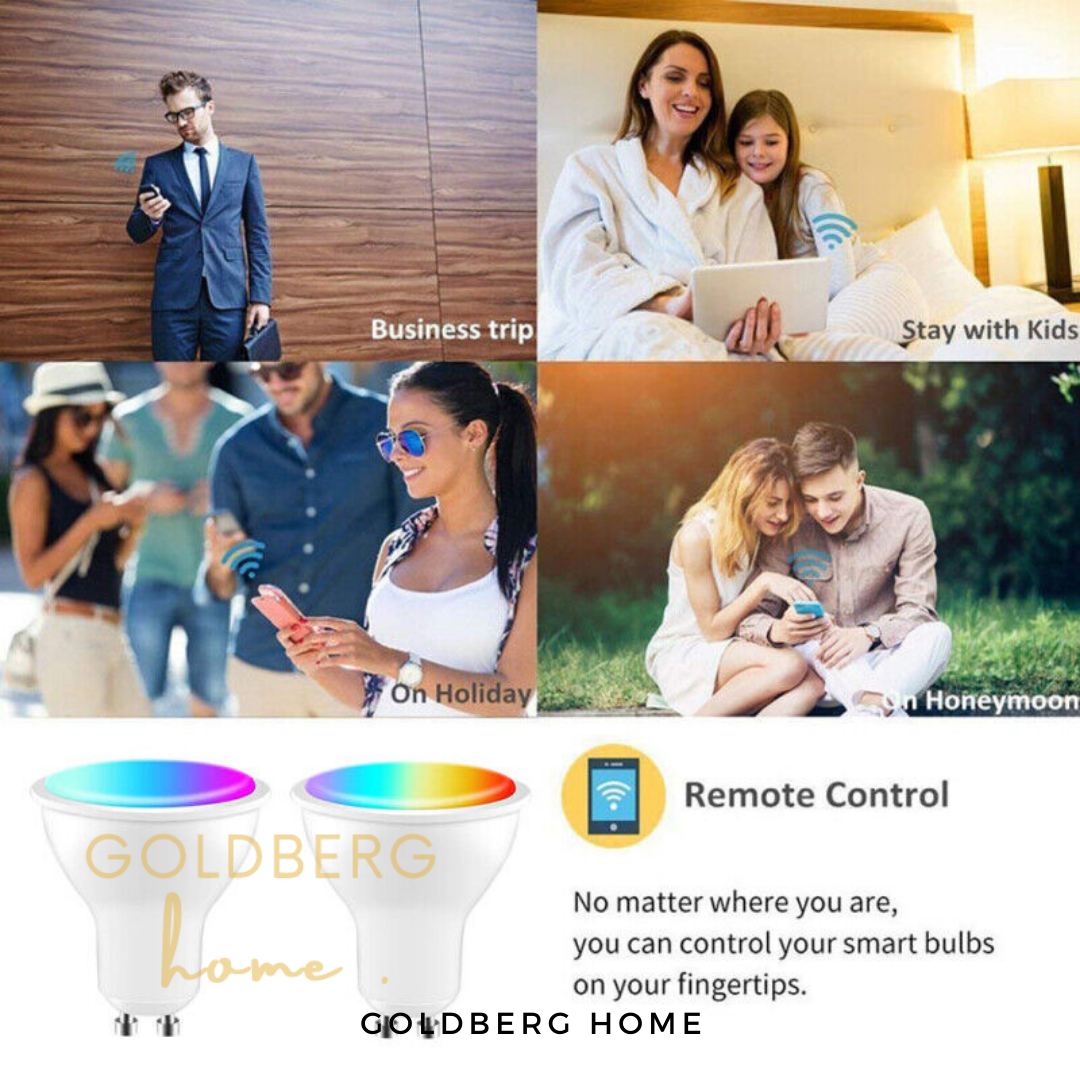 GU10 WIFI Smart LED Bulb RGB+C+W Dimmable 5W Goldberg Home SG