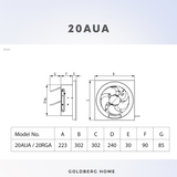 [With Installation] KDK 20/25 AUA Exhaust Fan Ventilating Fan