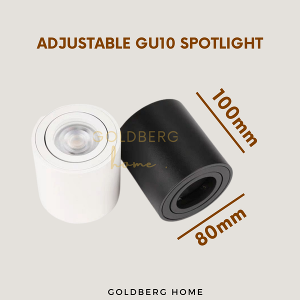 Nottingham LED GU10 Adjustable Surface Spotlight Black White