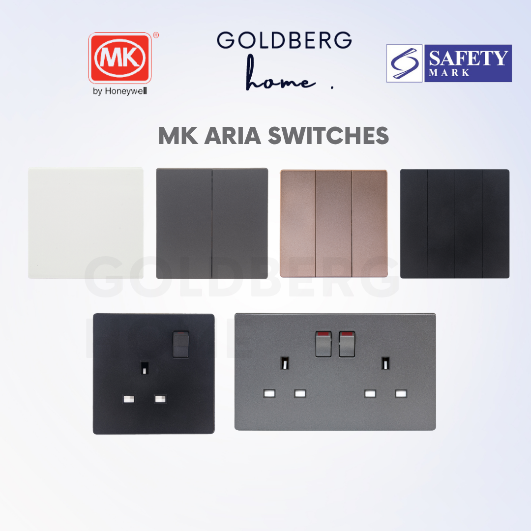 MK Aria Switches - White Grey Rose Gold Black | Goldberg Home