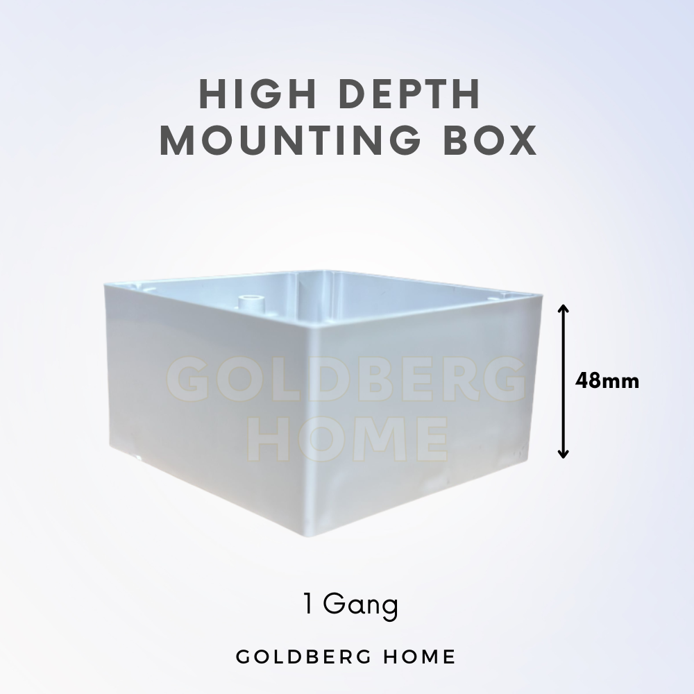 High Depth Surface Mounting Box 48mm 1 Gang 2 Gang White