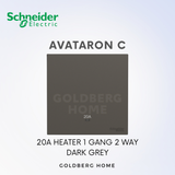 [SG Seller] Schneider Avataron C 20A Heater 1G1W 1G2W 2G1W White, Wine Gold, Dark Grey