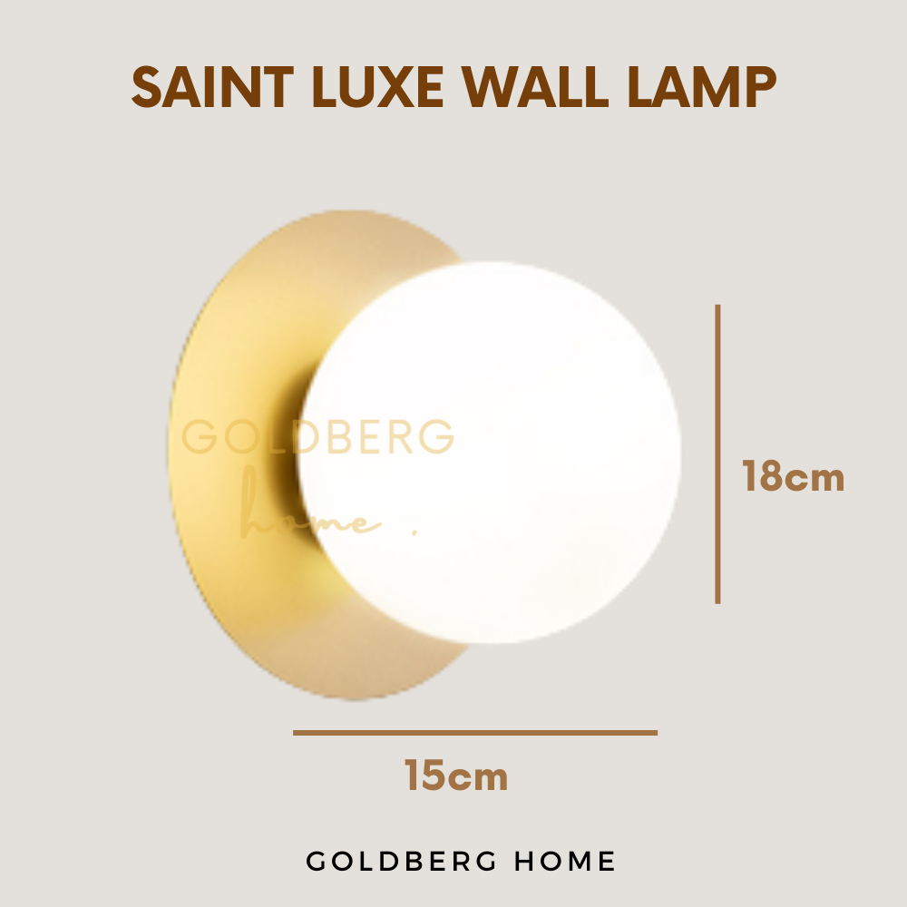Saint Luxe Gold White Spherical Wall Lamp Goldberg Home SG