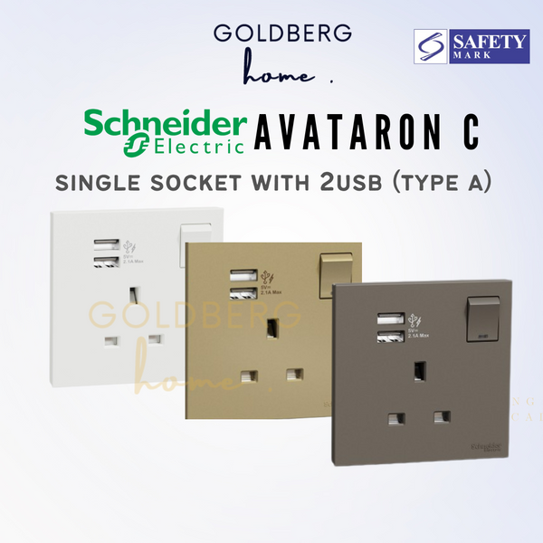 Schneider-Avataron-C-Single-Socket-USB-Goldberg-Home