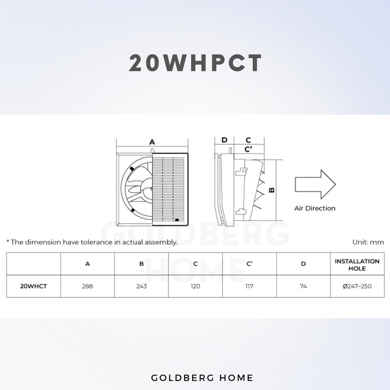 [With Installation] KDK 15 / 20 WHPCT Exhaust Fan Ventilating Fan