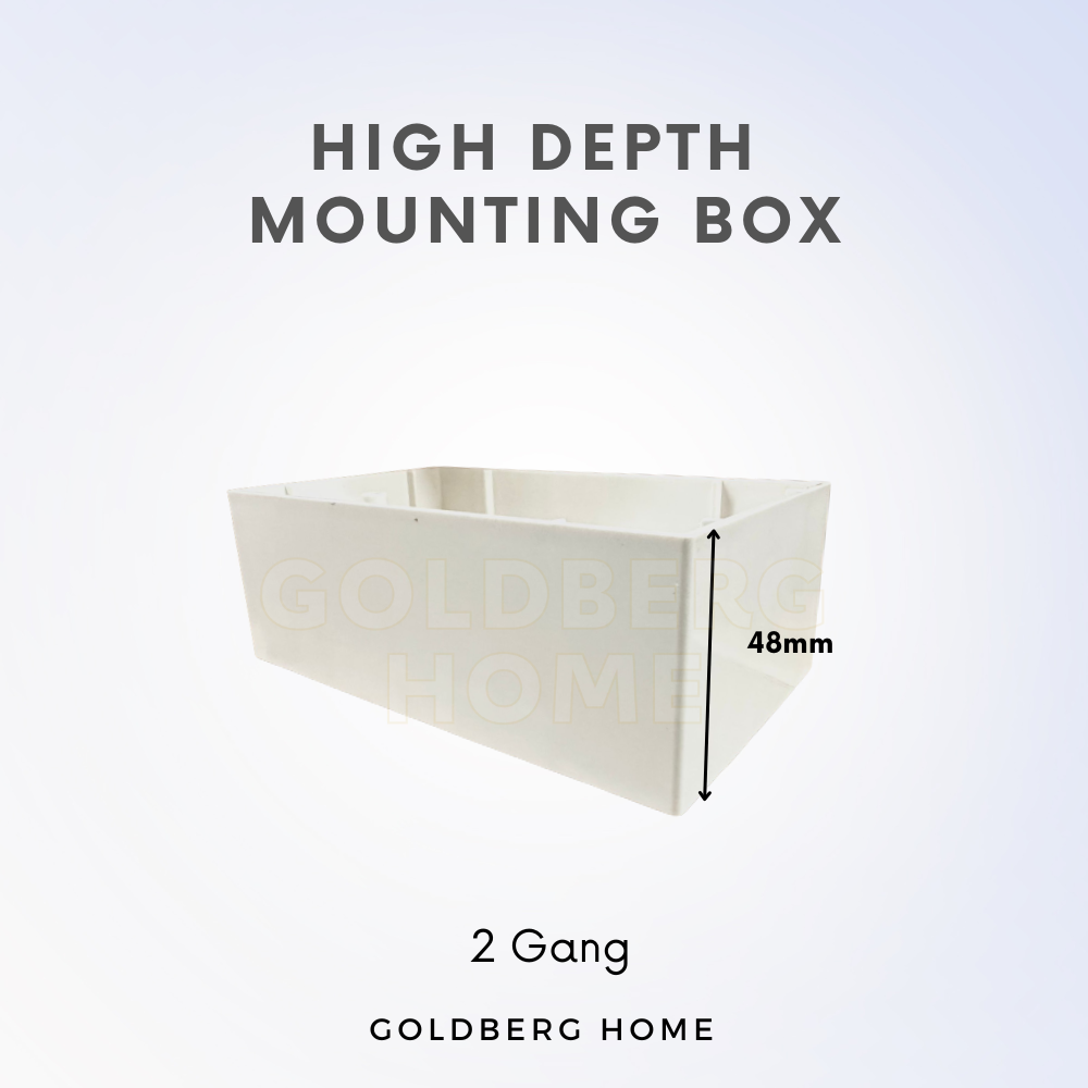 High Depth Surface Mounting Box 48mm 1 Gang 2 Gang White