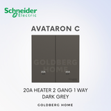 [SG Seller] Schneider Avataron C 20A Heater 1G1W 1G2W 2G1W White, Wine Gold, Dark Grey