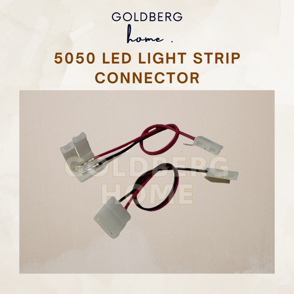 5050 LED light strip connector clip with wire for solderless connection by Goldberg Home Singapore.