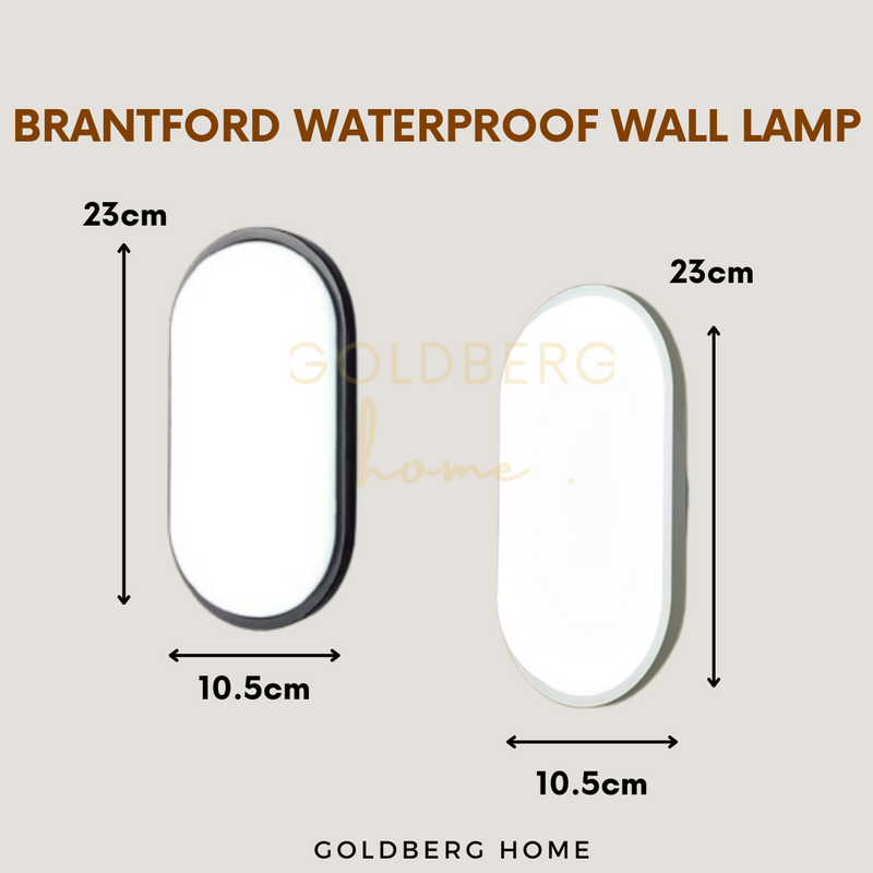 Brantford Waterproof Wall Lamp - 15W LED IP65 Outdoor Light