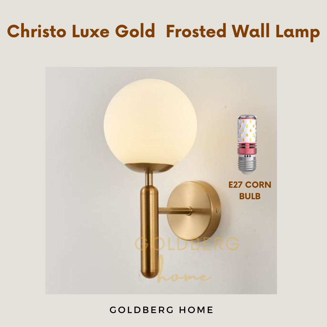 Light Bulb for Christo Classic Luxe Gold Wall Lamp | Frosted Wall LampGoldberg Home SG