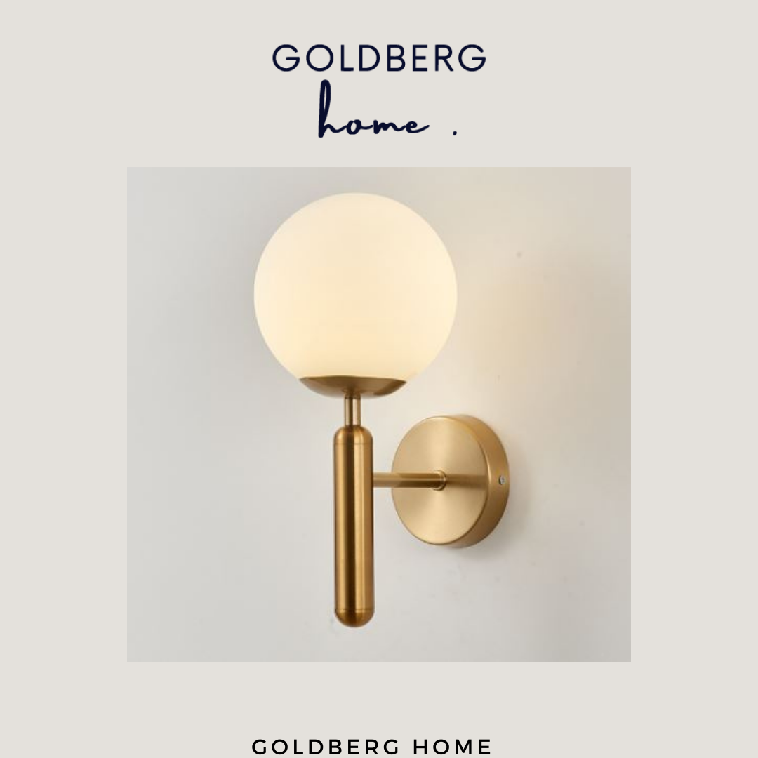 Close up of Christo Classic Luxe Gold Wall Lamp | Frosted Wall LampGoldberg Home SG