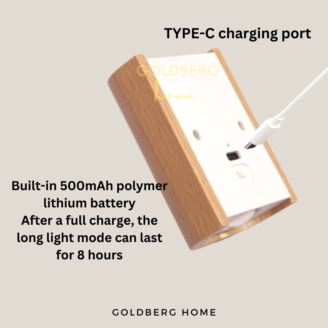Close Up of Yumiko USB Wall LampRechargeable USB Wall Lamp | Goldberg Home SG