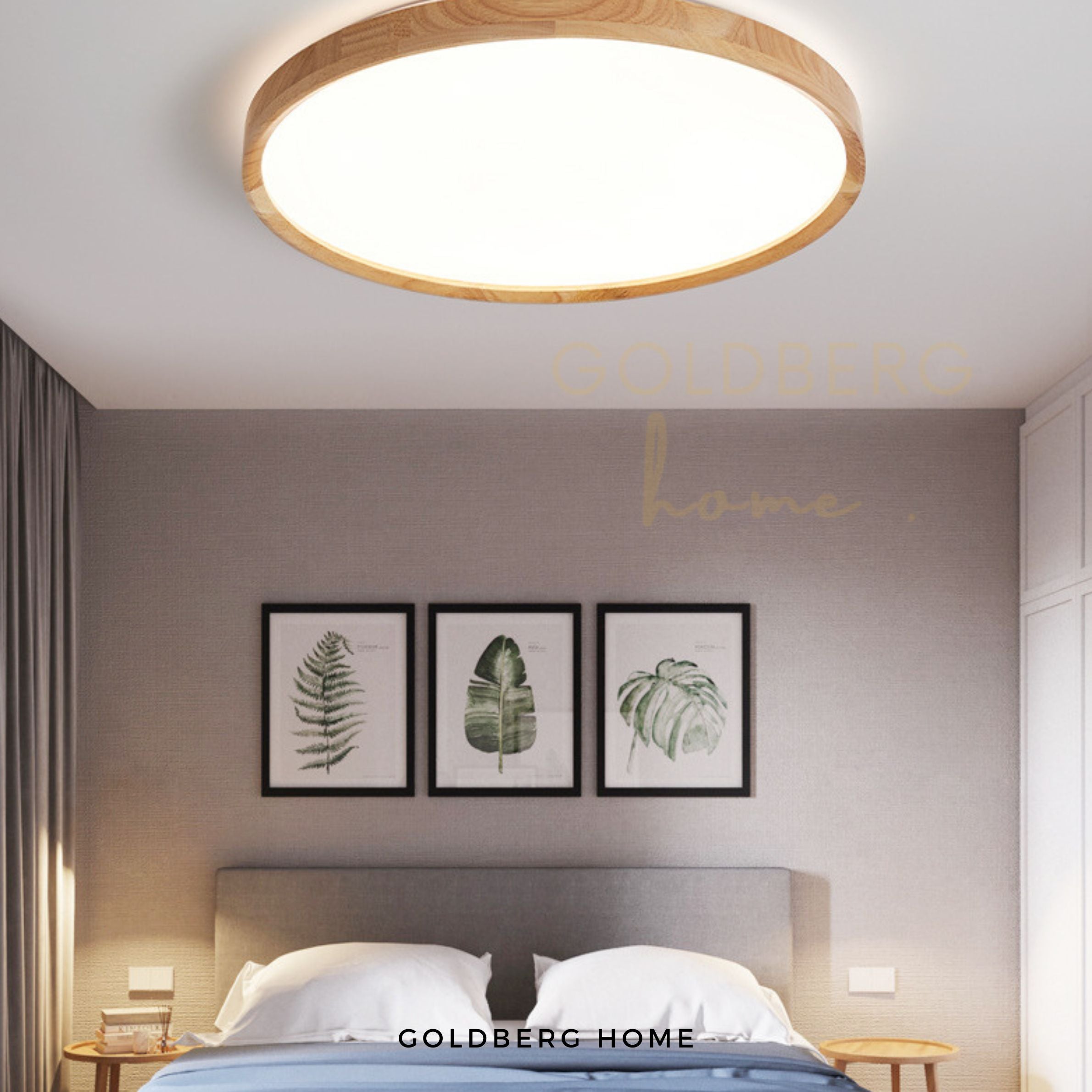 Kobe Real Wood 40cm 36W LED Ceiling Light -Twist & Turn open