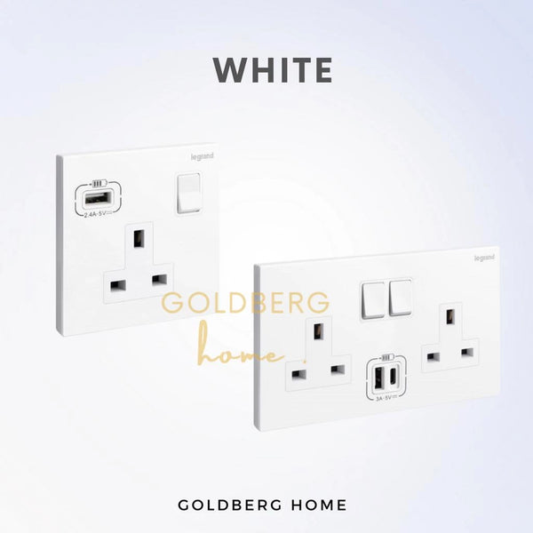 Legrand Galion Universal Double Socket with USB A and USB C