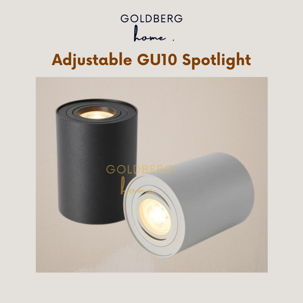 Nottingham LED GU10 Adjustable Surface Spotlight Black White
