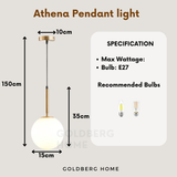 Athena Bolia Frosted Glass Pendant Light