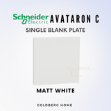 Schneider Avataron C Blank Plate 1 Gang 2 Gang Matt White Wine Gold Dark Grey