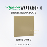 Schneider Avataron C Blank Plate 1 Gang 2 Gang Matt White Wine Gold Dark Grey
