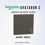 Schneider Avataron C Blank Plate 1 Gang 2 Gang Matt White Wine Gold Dark Grey
