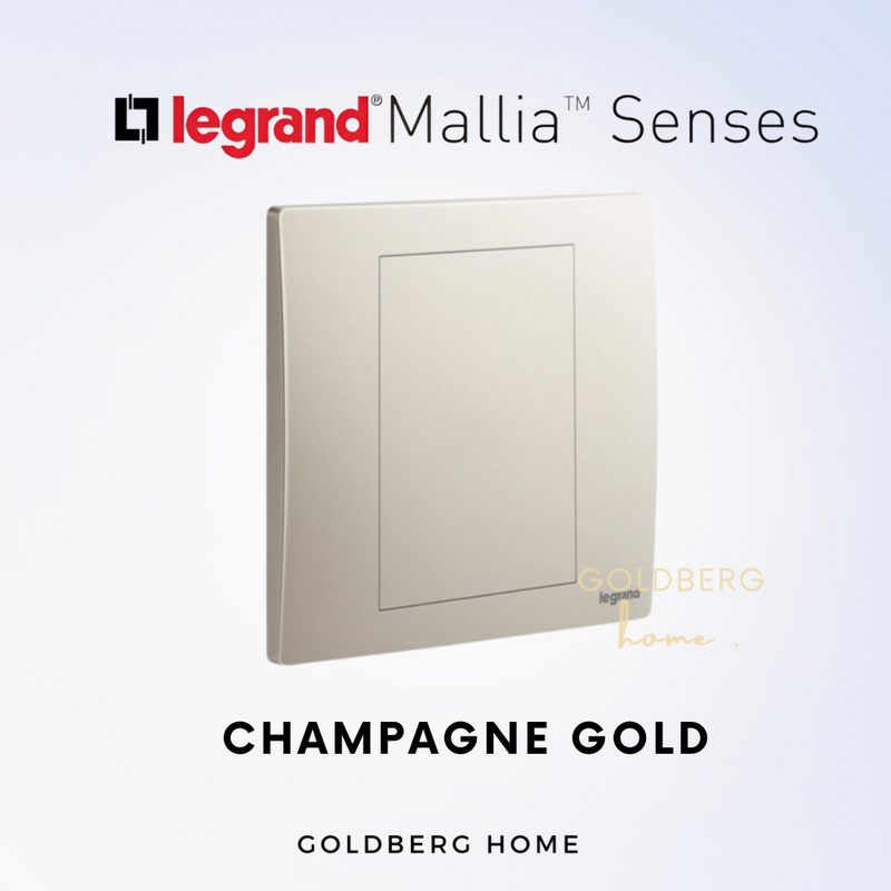 Legrand Mallia Senses Blank Plate 1 Gang 2 Gang White Dark Silver Champagne Gold Matt Black