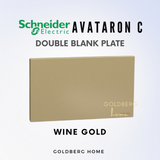 Schneider Avataron C Blank Plate 1 Gang 2 Gang Matt White Wine Gold Dark Grey