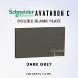 Schneider Avataron C Blank Plate 1 Gang 2 Gang Matt White Wine Gold Dark Grey