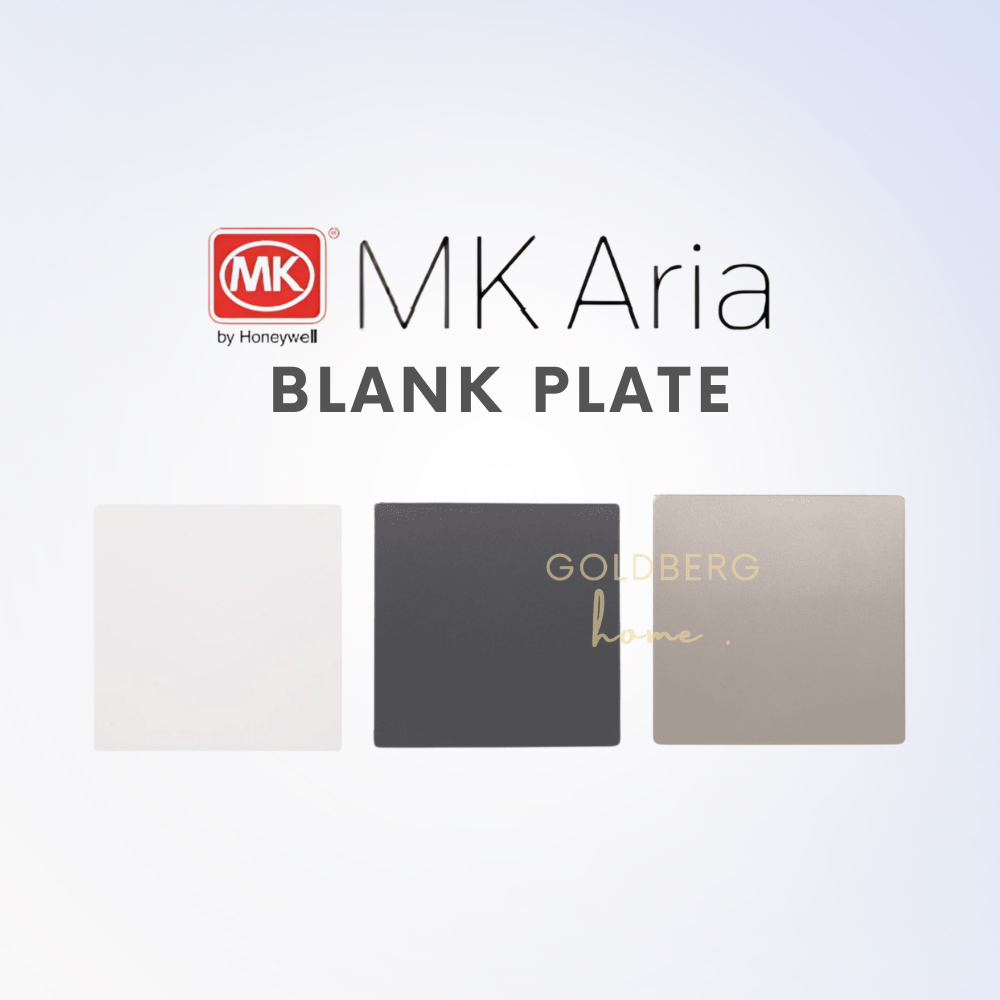 MK Aria White Blank Plate by Goldberg Home. Modern frameless cover for unused electrical points in Singapore. R-BP