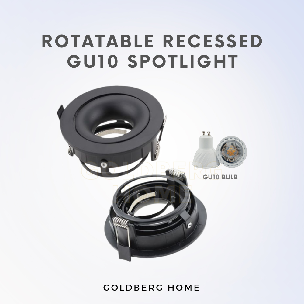 Pasing  Rotatable Recessed GU10 Spotlight Downlight (95mm) Round Black White