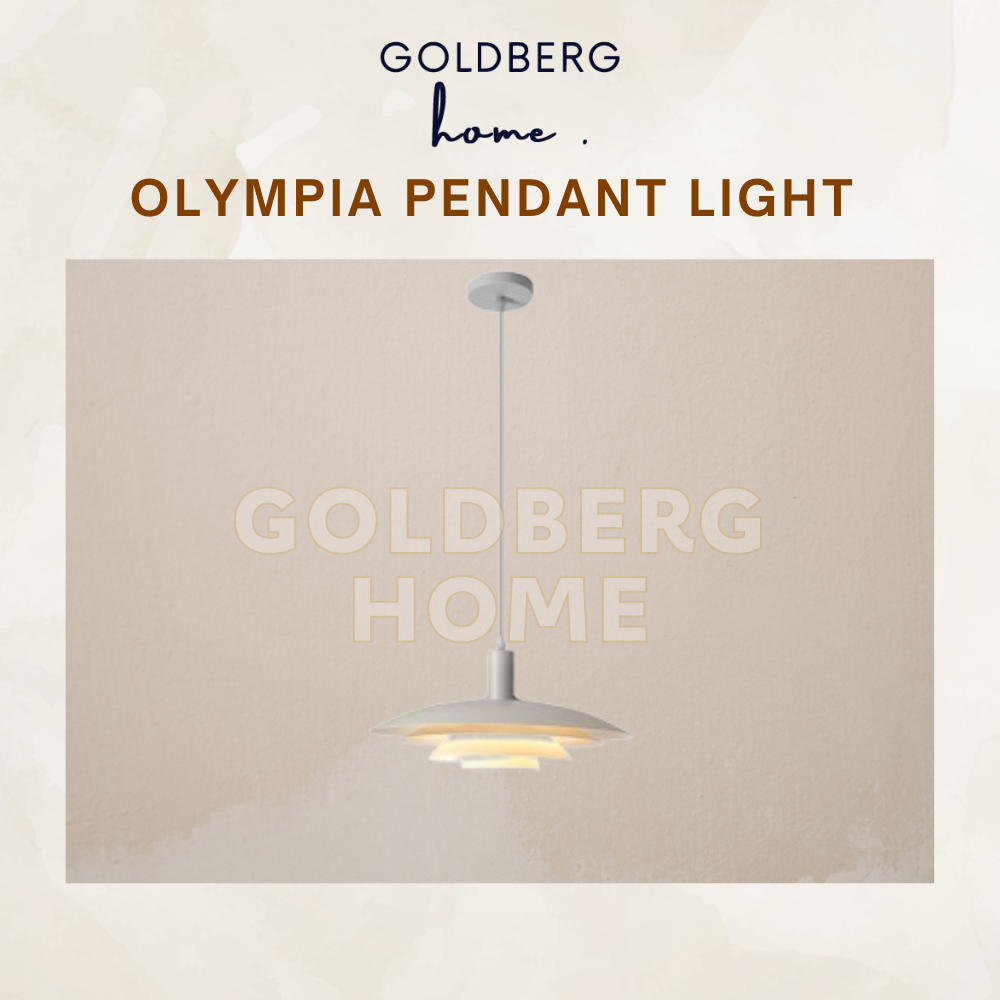 Olympia White Pendant Light 38cm – Warm White LED