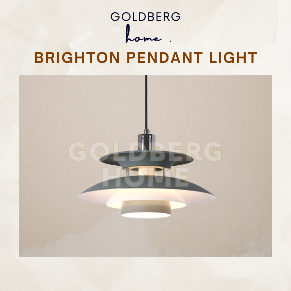 Brighton Pendant Light Grey 38cm 3Tone - Living Room Bedroom - Nordic pendant light