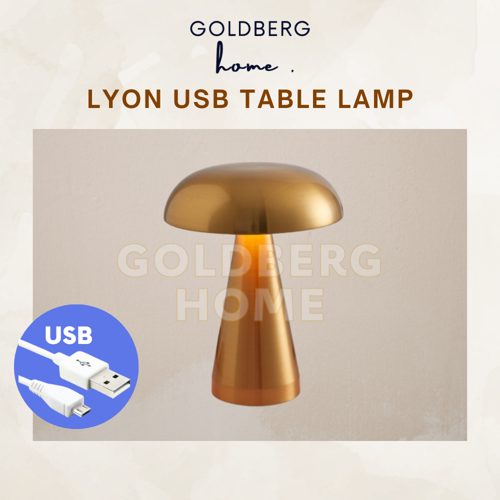 Lyon Gold Luxury USB Rechargeable Table Lamp