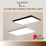 Oliver Rectangle Ceiling Light 34W 45W 65W Black and White