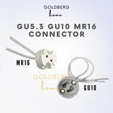 GU5.3 GU10 MR16 Lamp Holder Wire Connector Base Goldberg Home SG