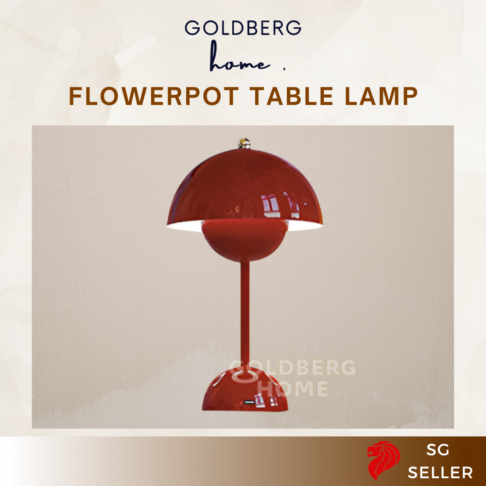 Flowerpot Table Lamp - Wine Red - Bedroom Light | Goldberg Home