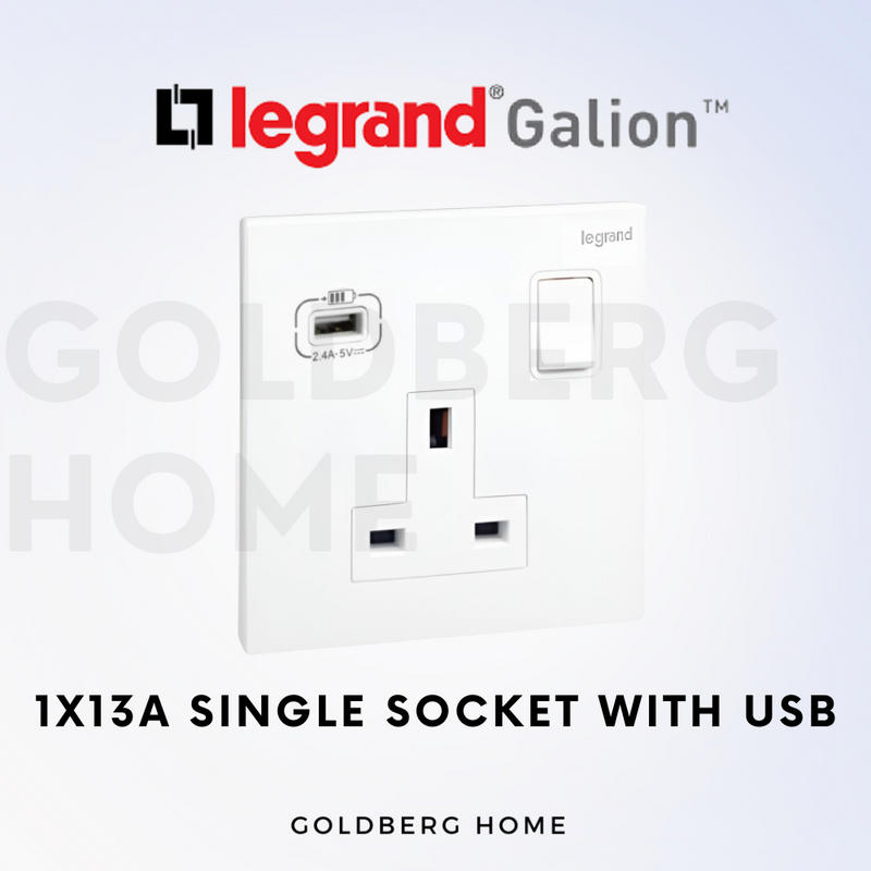 Legrand Galion Universal Double Socket with USB A and USB C