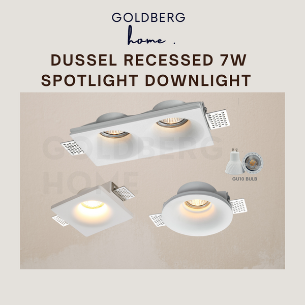 Dussel Recessed 7W GU10 Spotlight Downlight White