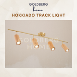 Hokkaido Wooden Track Light with Luxe Gold Base 80/100 CM